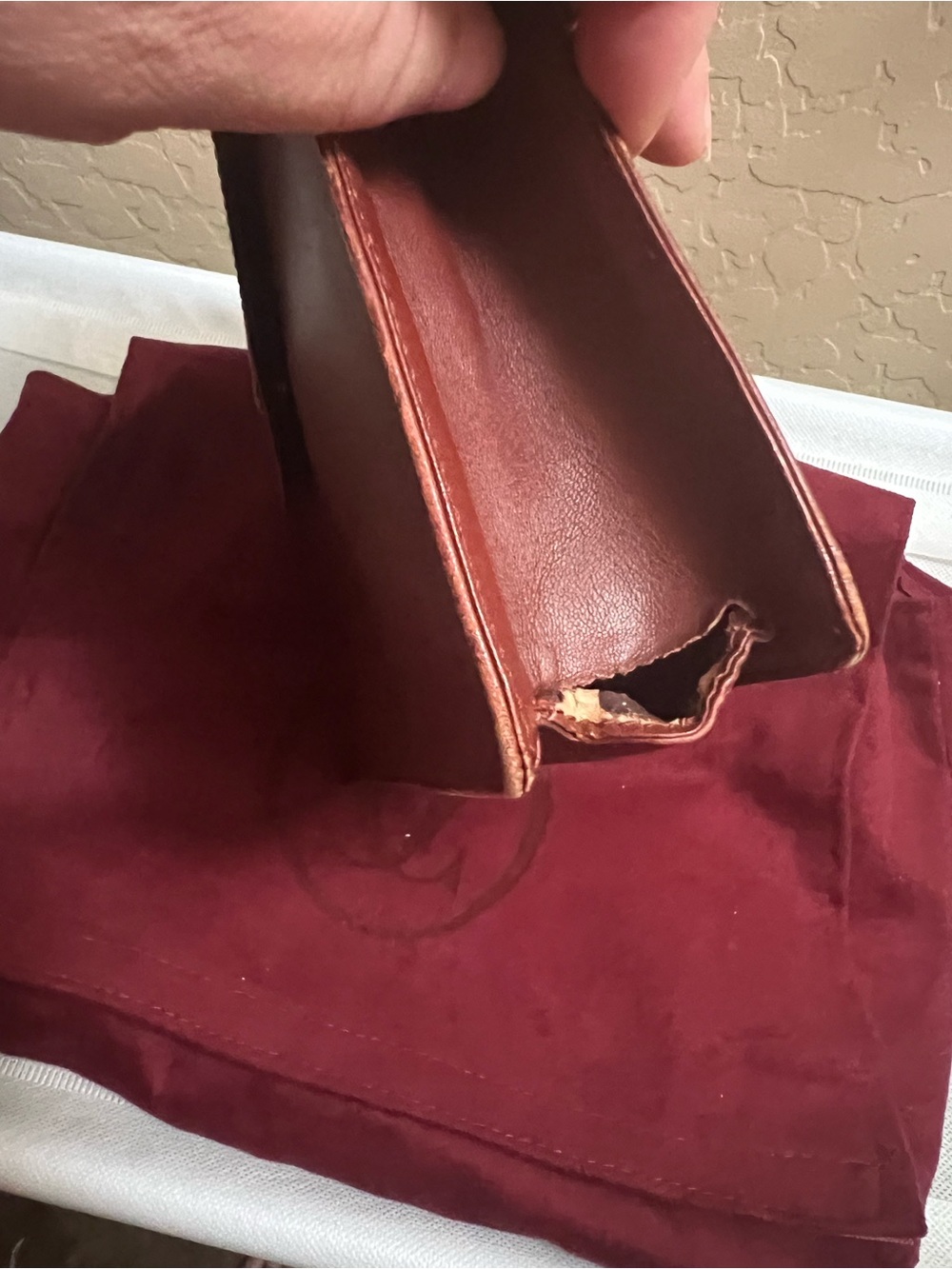 Vintage Cartier Must Burgundy Leather Clutch Portfolio w Dust Bag - Picture 3 of 7